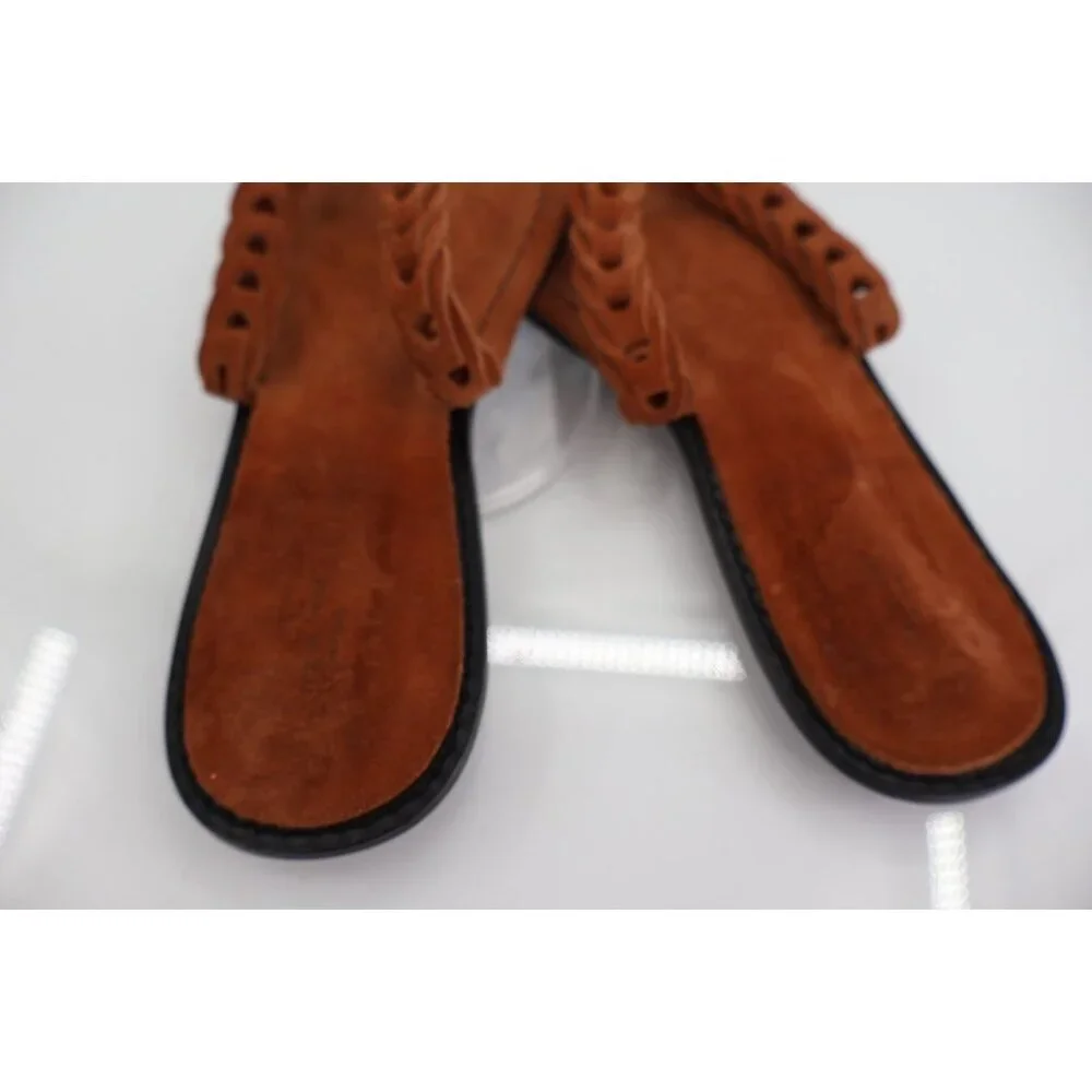 Rag&Bone Melrose Flip Flop Slide Sandal Size 37 7 Brown Suede Flat Shoes Comfy - Picture 8 of 11